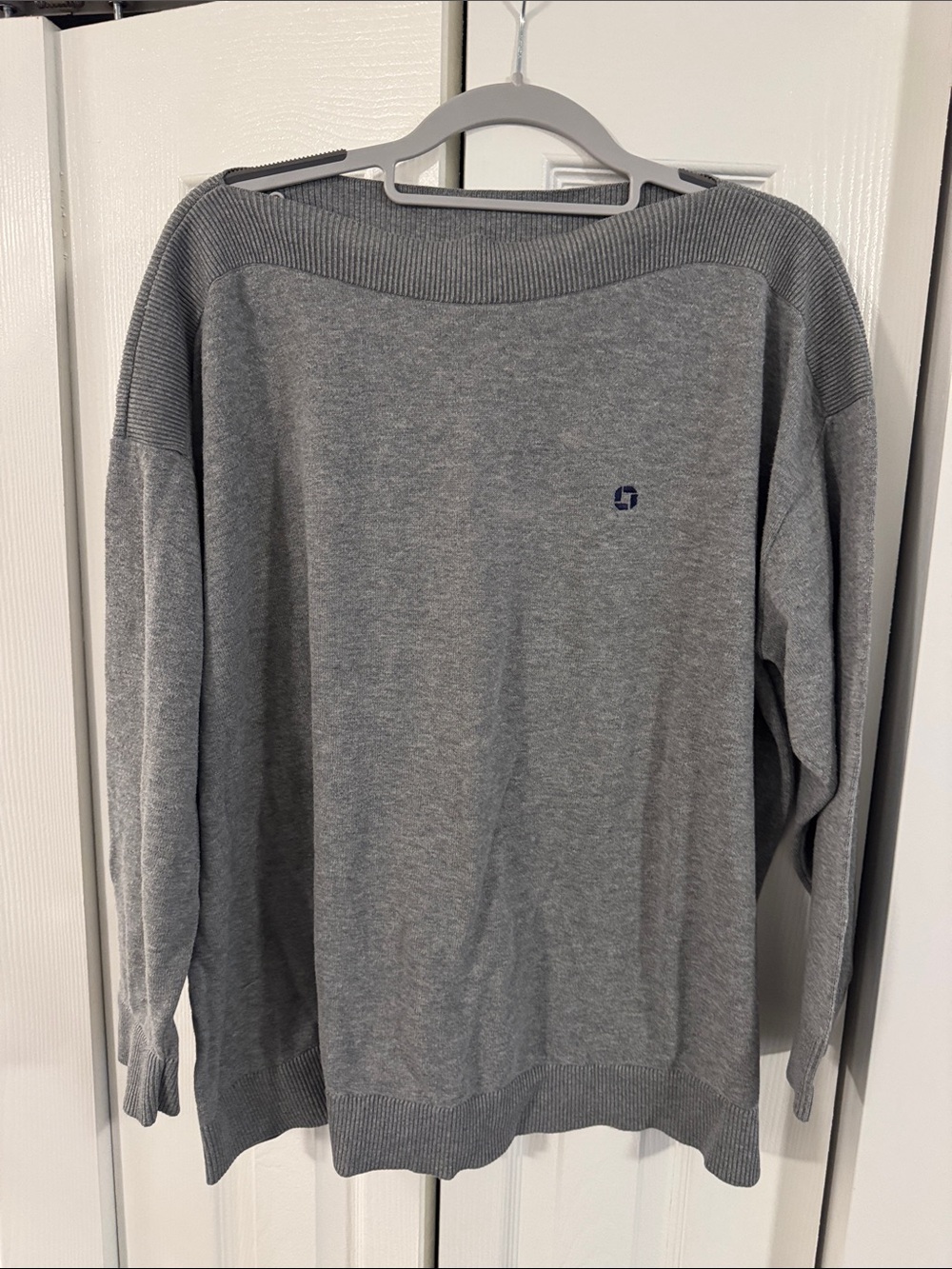 Chase Apparel Lands' End Light Gray Boatneck Sweater